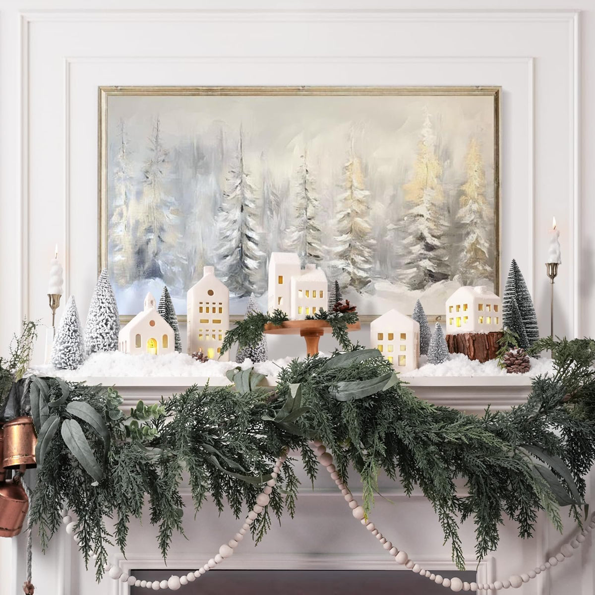 🎄✨Christmas Decorations - Christmas Village Sets of 5 Lighted Ceramic Houses🏡