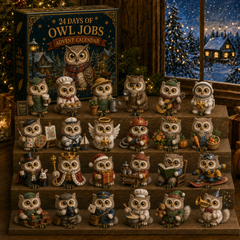 Owl Jobs Advent Calendar 2026 – 24 Days of Unique Collectible Owl Miniatures, Christmas Countdown Gift for Owl Lovers & Bird Lovers