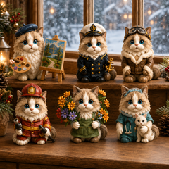 Ragdoll Jobs Advent Calendar 2026 – 24 Days of Unique Collectible Ragdoll Cat Miniatures, Christmas Countdown Gift for Cat Lovers