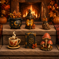 Autumn Witch Cottage Advent Calendar 2026 – 24 Cozy Witchy Miniatures, Black Cat Collectibles & Magical Fall Cottage Surprises,