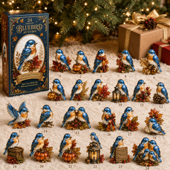 24-Day Bluebird Advent Calendar | Hand-Painted Ornament Countdown Gift