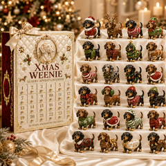 24-Day Dachshund Advent Calendar | Collectible Dog Figurine Christmas Countdown
