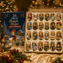Beagle Magic Advent Calendar 2026 – 24 Days of Unique Beagle Miniature Collectibles, 24 Cute Holiday