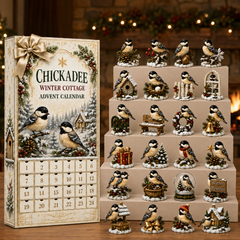 24-Day Chickadee Advent Calendar | Autumn & Winter Cottage Collectible Gift
