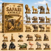 CHRISTMAS KICKOFF 40% OFF - Safari Animals Advent Calendar 2026 - 24-Day Festive Countdown, Wooden Charms Blind Box - Gift For Nature Lovers AC0HT389