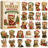 CHRISTMAS KICKOFF 40% OFF - 24 Yorkie Moods Advent Calendar 2026 - 24-Day Festive Countdown, Acrylic Charms Blind Box - Gift For Yorkshire Terrier Lovers AC0HT274