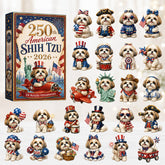 CHRISTMAS KICKOFF 40% OFF - 250th American Shih Tzu Advent Calendar 2026 - 24-Day Festive Countdown, Acrylic Charms Blind Box - Gift For Shih Tzu Lovers AC0HT273