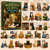 CHRISTMAS KICKOFF 40% OFF - Bookshop Cats Advent Calendar 2026 - 24-Day Festive Countdown, Acrylic Charms Blind Box - Gift For Reading Lovers AC0HT429