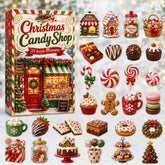 CHRISTMAS KICKOFF 40% OFF - Christmas Candy Shop Advent Calendar 2026 - 24-Day Festive Countdown, Acrylic Charms Blind Box - Gift For Family & Friends