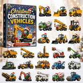 CHRISTMAS KICKOFF 40% OFF - Christmas Construction Vehicles Advent Calendar 2026 - 24-Day Festive Countdown, Acrylic Charms Blind Box - Gift For Kids, Family & Friends