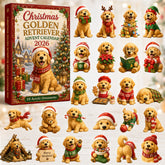 CHRISTMAS KICKOFF 40% OFF - Christmas Golden Retriever Advent Calendar 2026 - 24-Day Festive Countdown, Acrylic Charms Blind Box - Gift For Golden Retriever Lovers