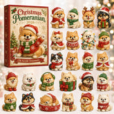 CHRISTMAS KICKOFF 40% OFF - Christmas Pomeranian Advent Calendar 2026 - 24-Day Festive Countdown, Acrylic Charms Blind Box - Gift For Pomeranian Lovers