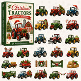 CHRISTMAS KICKOFF 40% OFF - Christmas Tractors Advent Calendar 2026 - 24-Day Festive Countdown, Acrylic Charms Blind Box - Gift For Farmers