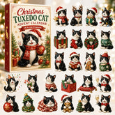 CHRISTMAS KICKOFF 40% OFF - Christmas Tuxedo Cat Advent Calendar 2026 - 24-Day Festive Countdown, Acrylic Charms Blind Box - Gift For Cat Lovers