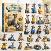 CHRISTMAS KICKOFF 40% OFF - Everyday Greyhound Advent Calendar 2026 - 24-Day Festive Countdown, Acrylic Charms Blind Box - Gift For Greyhound Lovers AC0HT405
