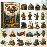 CHRISTMAS KICKOFF 40% OFF - National Park Cabins Advent Calendar 2026 - 24-Day Festive Countdown, Acrylic Charms Blind Box - Gift For Family & Friends AC0HT296