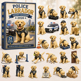 CHRISTMAS KICKOFF 40% OFF - Police Labrador Advent Calendar 2026 - 24-Day Festive Countdown, Acrylic Charms Blind Box - Gift For Labrador Lovers AC0HT257