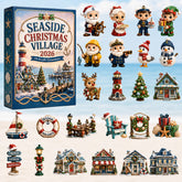 CHRISTMAS KICKOFF 40% OFF - Seaside Christmas Village Advent Calendar 2026 - 24-Day Festive Countdown, Acrylic Charms Blind Box - Gift For Beach Lovers, Family & Friends AC0HT227