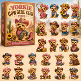 CHRISTMAS KICKOFF 40% OFF - Yorkie Cowgirl Club Advent Calendar 2026 - 24-Day Festive Countdown, Acrylic Charms Blind Box - Gift For Yorkshire Terrier Lovers AC0HT280
