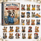 CHRISTMAS KICKOFF 40% OFF - Daily Pitbull Characters Advent Calendar 2026 - 24-Day Festive Countdown, Acrylic Charms Blind Box - Gift For Pitbull Lovers