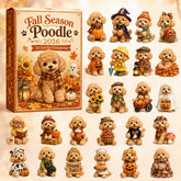 FALL SEASON KICKOFF 40% OFF - Fall Season Poodle Advent Calendar 2026 - 24-Day Festive Countdown, Acrylic Charms Blind Box - Gift For Poodle Lovers AC0HT265