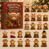 CHRISMAST KICKOFF 40% OFF - Highland Cow Christmas Advent Calendar 2026 - 24-Day Festive Countdown, Acrylic Charms Blind Box - Gift For Cow Lovers AC0TM114