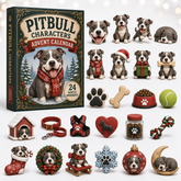 CHRISTMAS KICKOFF 40% OFF - Pitbull Characters Advent Calendar 2026 - 24-Day Festive Countdown, Acrylic Charms Blind Box - Gift For Pitbull Lovers