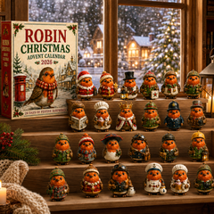 Robin Christmas Advent Calendar 2026 – 24 Days of Unique Collectible Robin Miniatures, Festive Countdown Gift for Bird Lovers & Garden Lovers