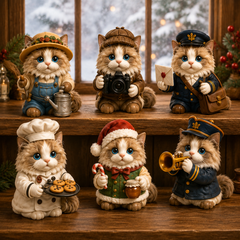 Ragdoll Jobs Advent Calendar 2026 – 24 Days of Unique Collectible Ragdoll Cat Miniatures, Christmas Countdown Gift for Cat Lovers