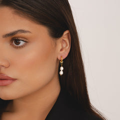 Poppi Pearl Hoop Earrings