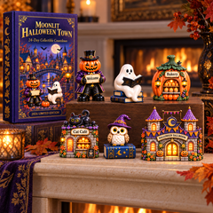 2026 Moonlit Halloween Town Advent Calendar – 24 Unique Miniature Collectibles in a Deluxe Gift Box