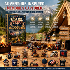 Stars Stripes Camping Advent Calendar 2026 - 24-Day Festive Countdown, Acrylic Charms Blind Box