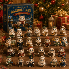 Ragdoll Jobs Advent Calendar 2026 – 24 Days of Unique Collectible Ragdoll Cat Miniatures, Christmas Countdown Gift for Cat Lovers
