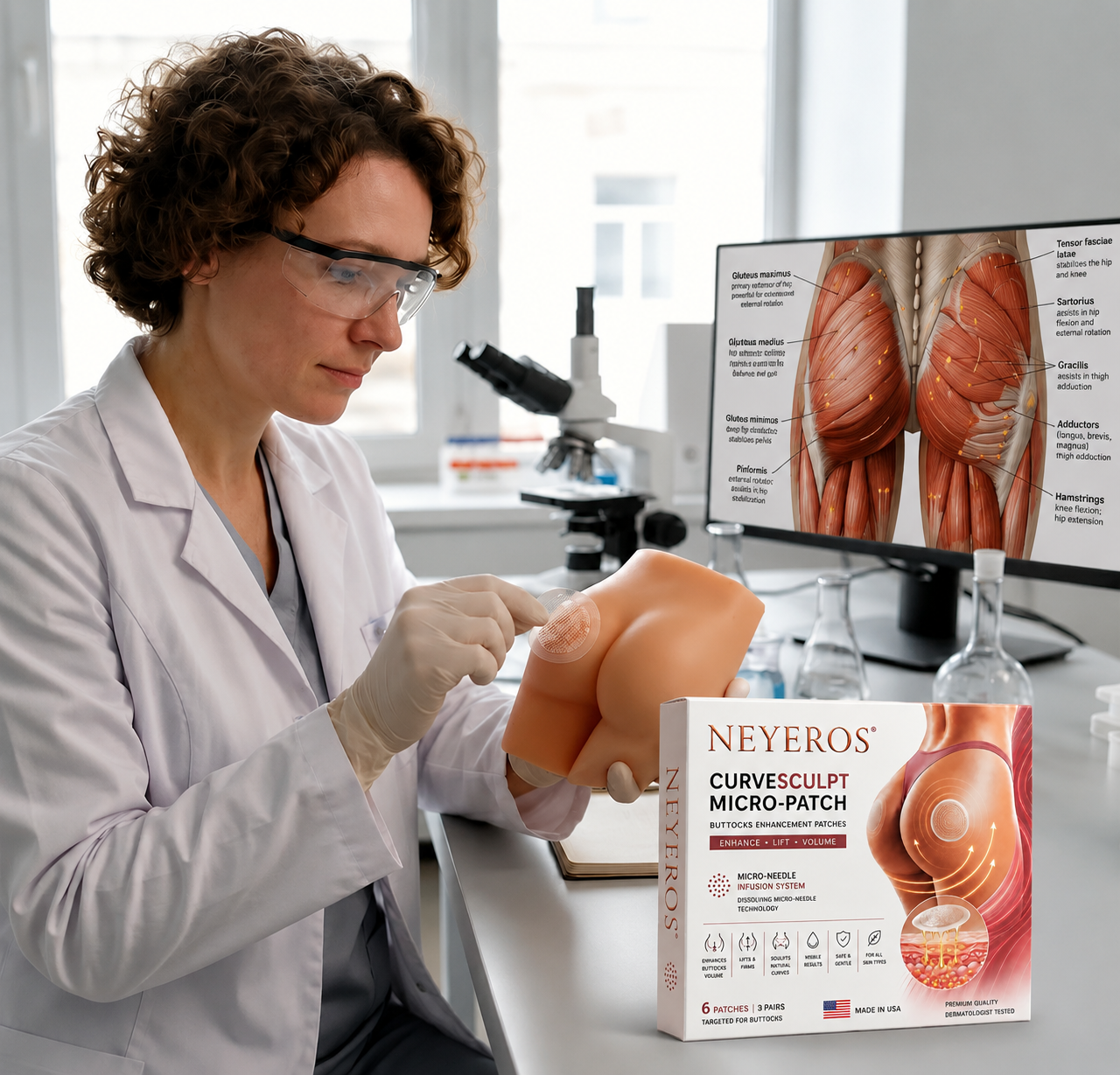 Neyeros® CurveSculpt Micro-Patch ✦ Sculpt • Firm • Smooth Lower Body Curves ✦ Micro-Needle Infusion System