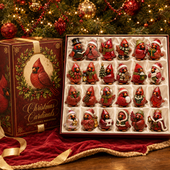 24-Day Advent Calendar | Cardinal Christmas Ornaments Countdown Gift