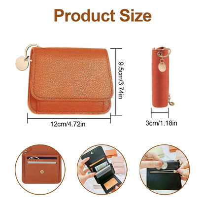 🔥LAST DAY 49% OFF- RFID Short Wallets for Women – Fashionable Card Holder with Key Ring & Coin Purse