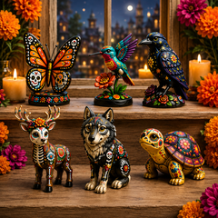 Día de Muertos Animals Advent Calendar 2026 – 24-Day Folk Art Animal Figurine Collection | 24 Unique Collector-Grade Miniatures