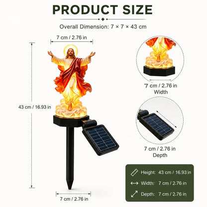 ✝️ Solar-Powered Illuminated Jesus Garden Statue | Automatic Halo Glow Outdoor Faith Decor for Gardens, Pathways & Prayer Spaces ✨
