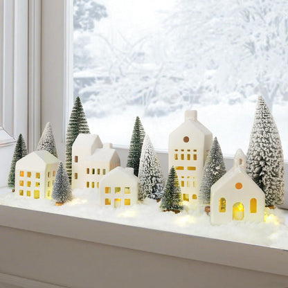 🎄✨Christmas Decorations - Christmas Village Sets of 5 Lighted Ceramic Houses🏡