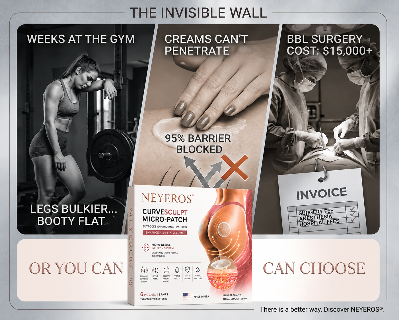 Neyeros® CurveSculpt Micro-Patch ✦ Sculpt • Firm • Smooth Lower Body Curves ✦ Micro-Needle Infusion System
