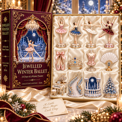 2026 Jewelled Winter Ballet 24-Day Countdown Calendar – 24 Unique Ballet & Winter Theatre Miniatures, Elegant Collector’s Christmas Gift