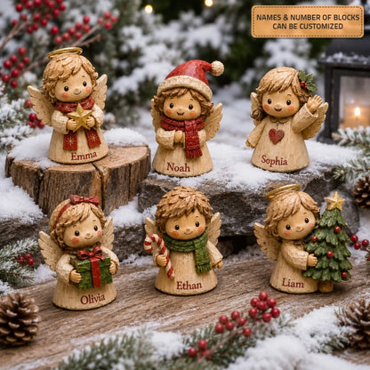 Personalized Christmas's Angle Wooden Block - Custom Name Christmas Gifts for Shelf Decoration