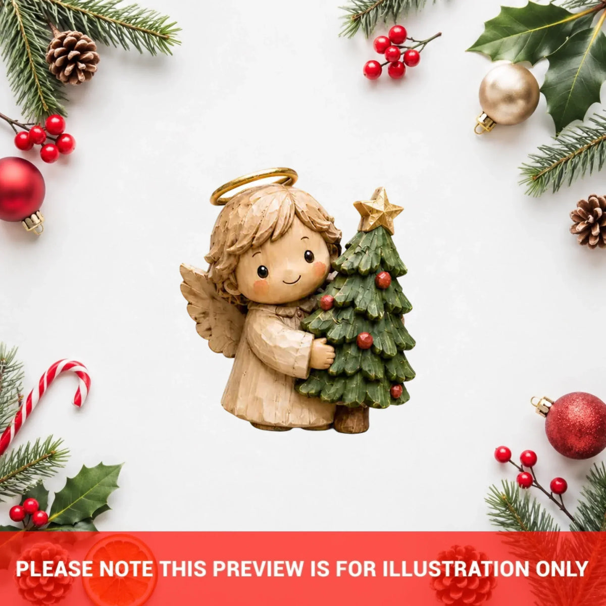 Personalized Christmas's Angle Wooden Block - Custom Name Christmas Gifts for Shelf Decoration