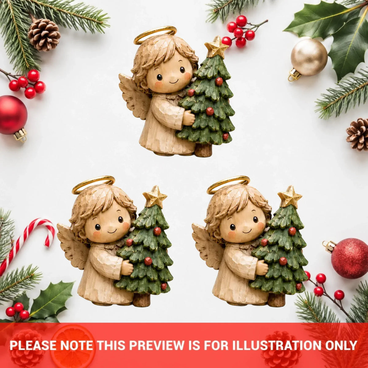 Personalized Christmas's Angle Wooden Block - Custom Name Christmas Gifts for Shelf Decoration