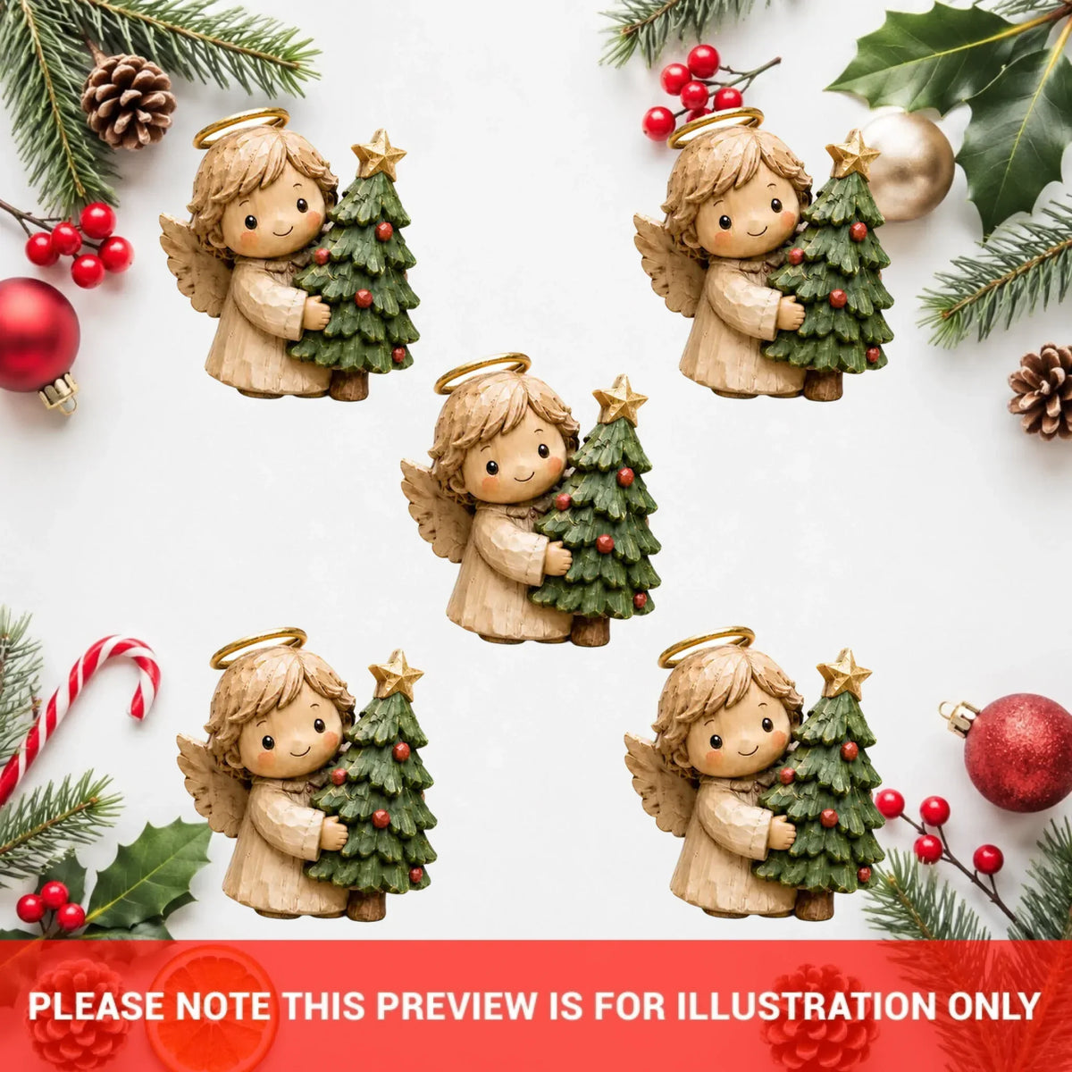 Personalized Christmas's Angle Wooden Block - Custom Name Christmas Gifts for Shelf Decoration