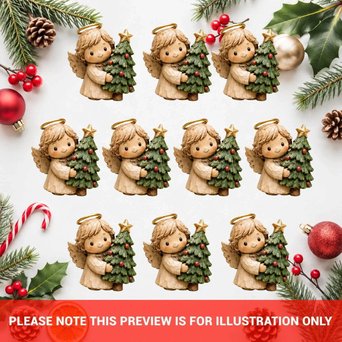 Personalized Christmas's Angle Wooden Block - Custom Name Christmas Gifts for Shelf Decoration