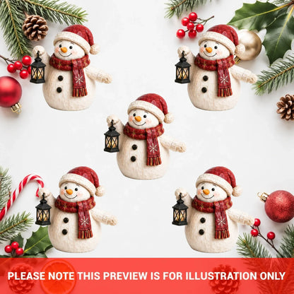 Personalized Snow Family Wooden Block - Custom Name Christmas Gifts for Shelf Decoration