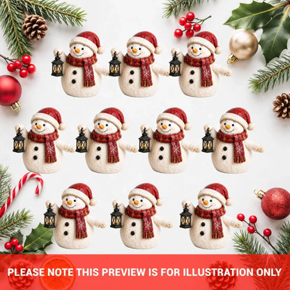 Personalized Snow Family Wooden Block - Custom Name Christmas Gifts for Shelf Decoration