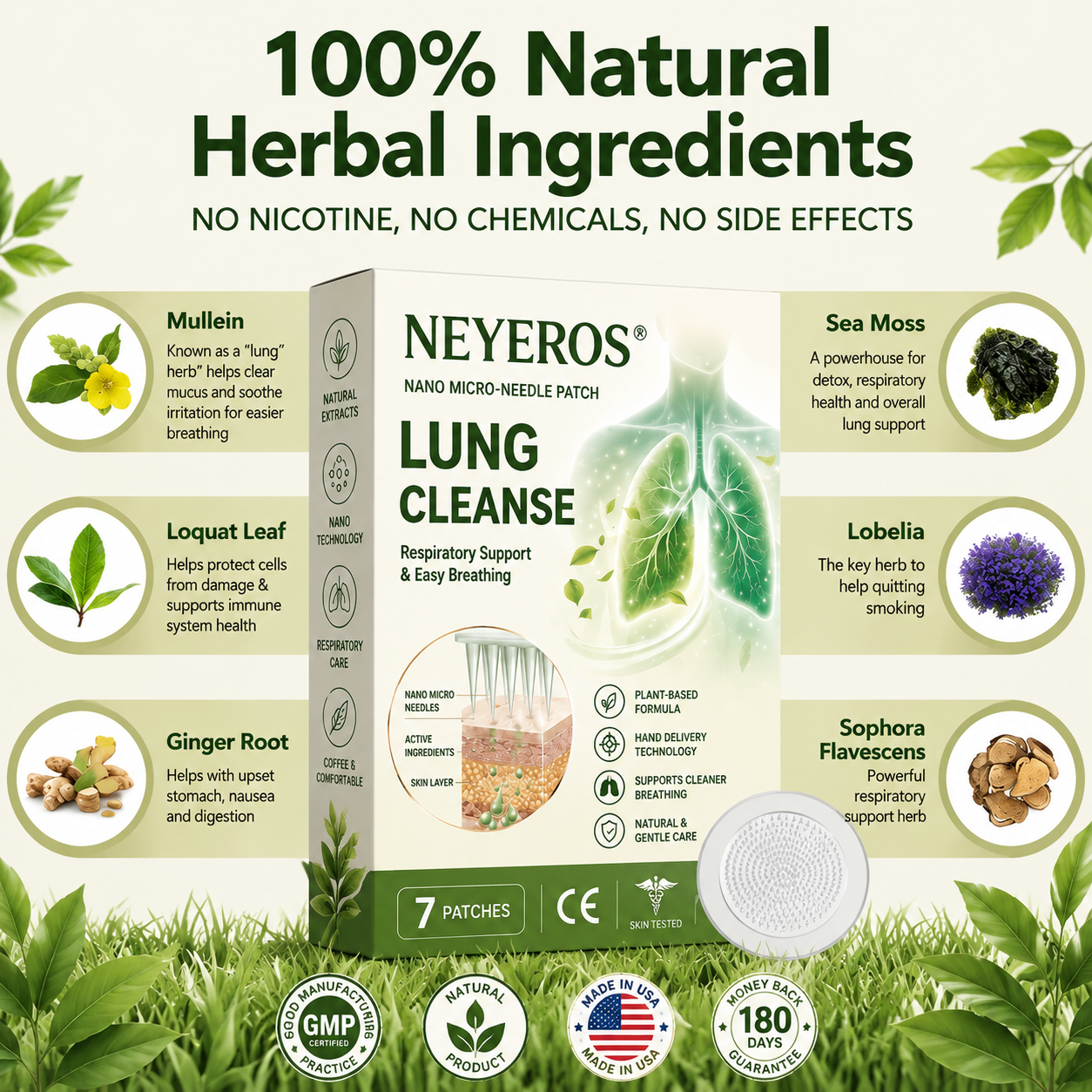 Authorized Flagship Store ✨|🌥️NEYEROS® 𝑵𝑨𝑵𝑶 𝑴𝑰𝑪𝑹𝑶-𝑵𝑬𝑬𝑫𝑳𝑬𝑷𝑨𝑻𝑪𝑯 (directly acting on slow Diseases such as obstructive pulmonary disease, asthma, chronic bronchitis, respiratory infections, lung cancer, sinusitis, etc6