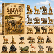 CHRISTMAS KICKOFF 40% OFF - Safari Animals Advent Calendar 2026 - 24-Day Festive Countdown, Wooden Charms Blind Box - Gift For Nature Lovers AC0HT389